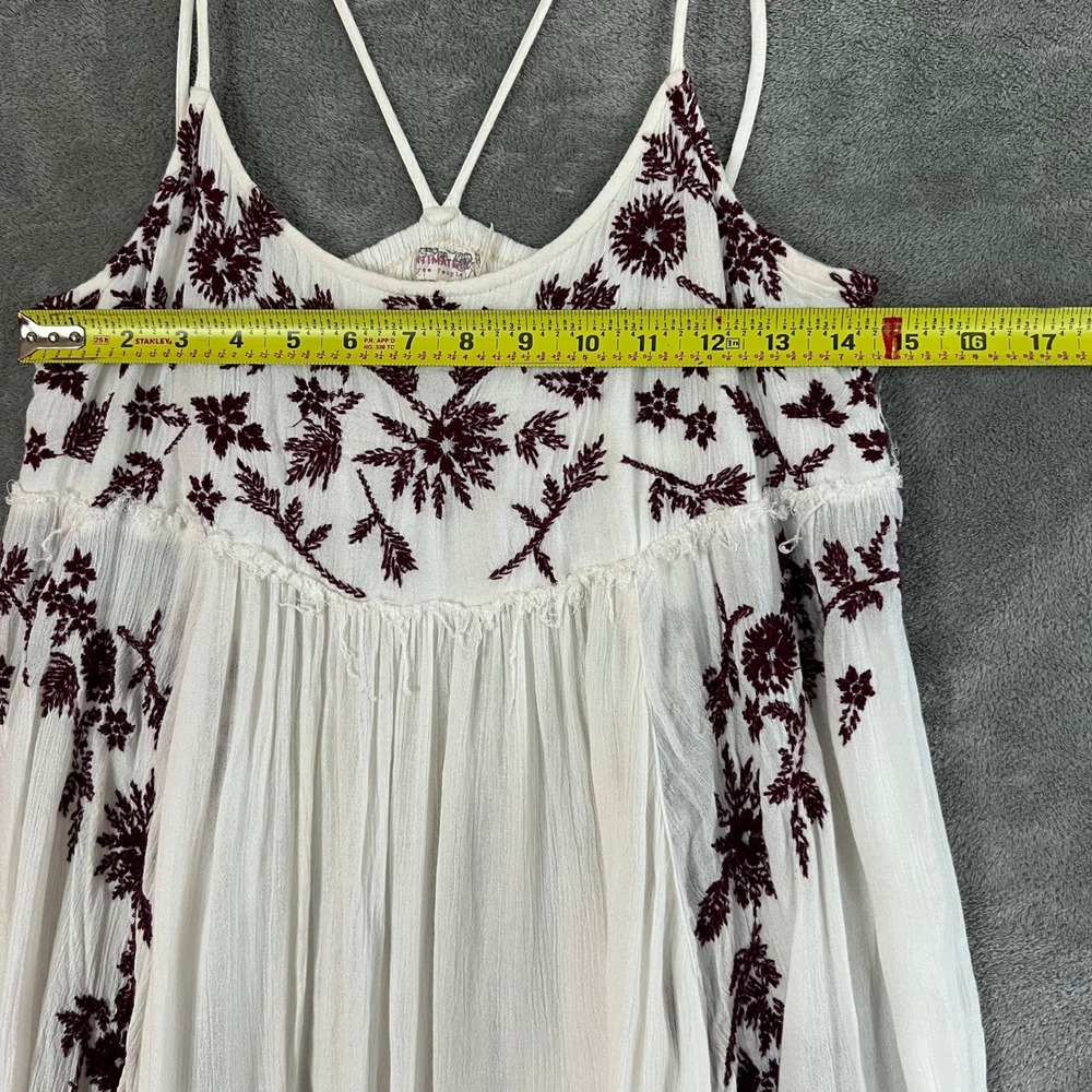 Free People Babydoll Slip Dress Womens M Embroidered Boho Beachy Delicate - Picture 6 of 10